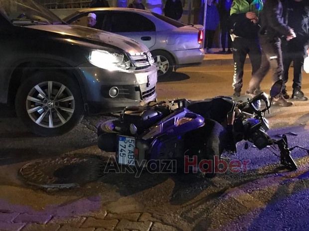 Cip ile çarpışan motosikletli yaralandı