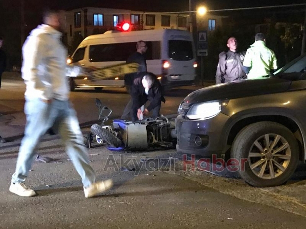 Cip ile çarpışan motosikletli yaralandı