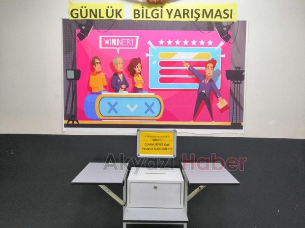 Akyazı İnönü Ortaokulu’nda günlük bilgi yarışması