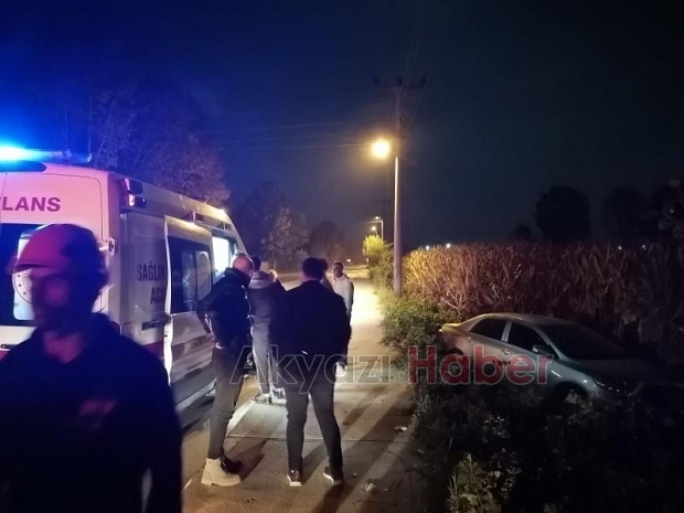 Tarlaya uçan otomobilde sürücü yaralandı