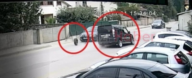 Aracın çıkan lastiği otomobile çarptı; İşte o anlar