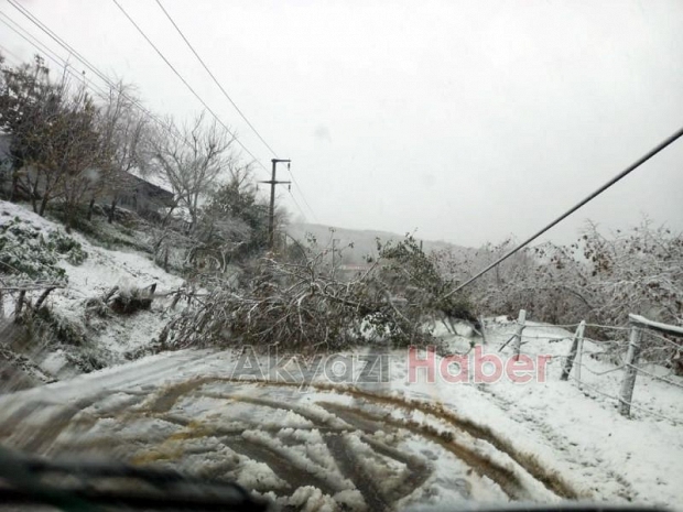 Kar yolu kapattı