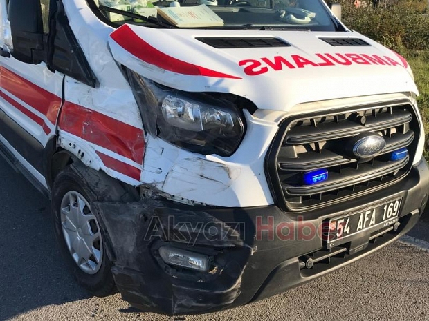 Hasta taşıyan ambulans kaz ayaptı