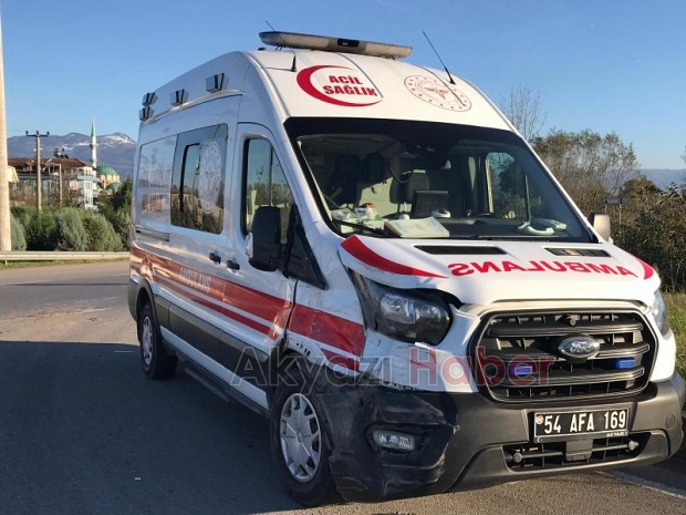 Hasta taşıyan ambulans kaz ayaptı