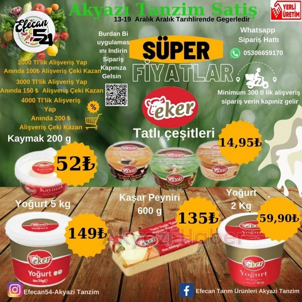 Efecan Tanzim Satış Market'te kaçırılmayacak süper fiyatlar