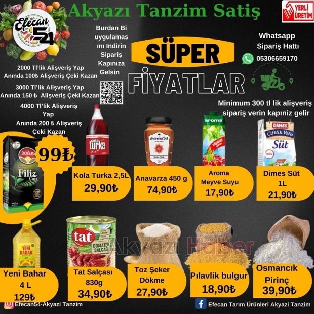 Efecan Tanzim Satış Market'te kaçırılmayacak süper fiyatlar