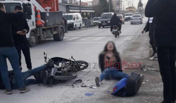 Ada Caddesinde kaza 2 yaralı