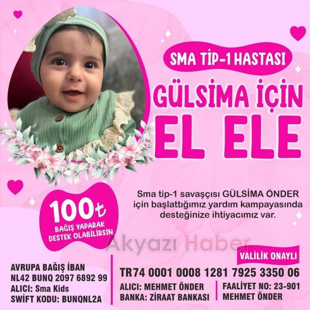 Gülsima'nın SMA ile mücadelesinde Sakarya tek yürek