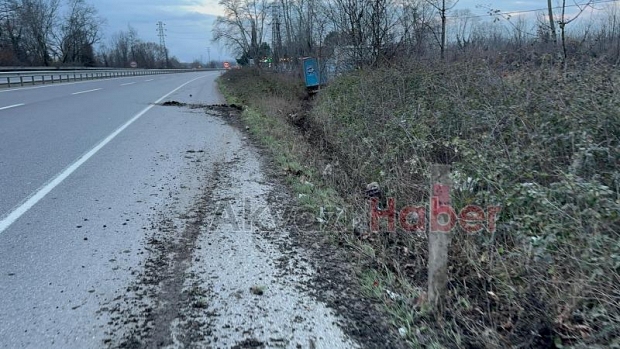 Yoldan Çıkan Tır Tarlaya Girdi