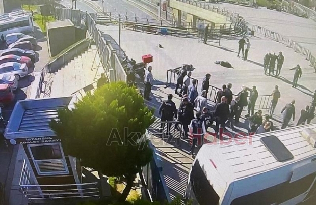 Çağlayan Adliyesi önünde hareketli anlar! Silah sesleri yükseldi...