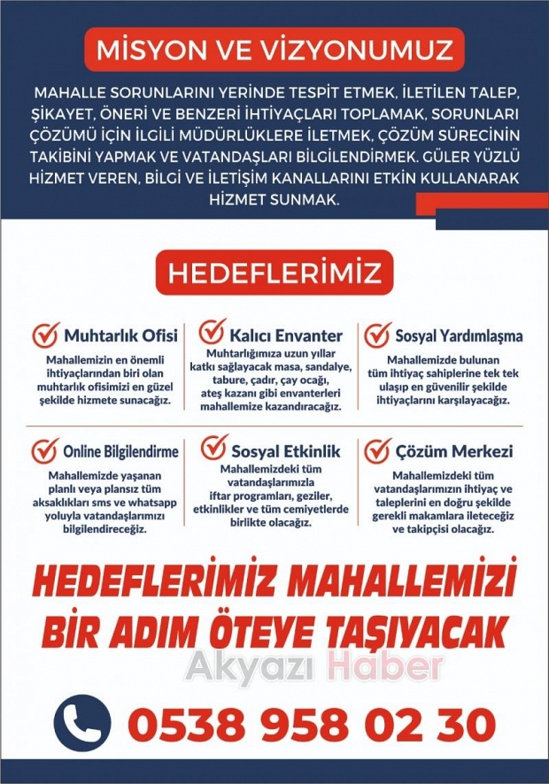 Ahmet Avcı'dan Yeni Mahalle için Yeni Umutlara