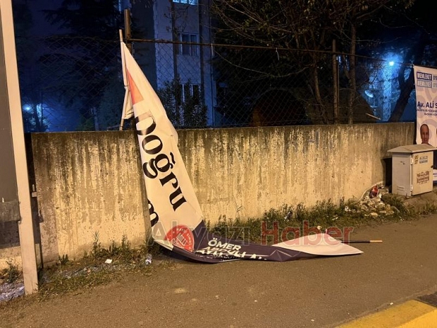 Ayhan'ın pankartlarını yırttılar