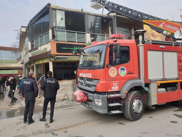 Hacıoğulları restoranda yangın bir ve ikinci katta hasar oluştu