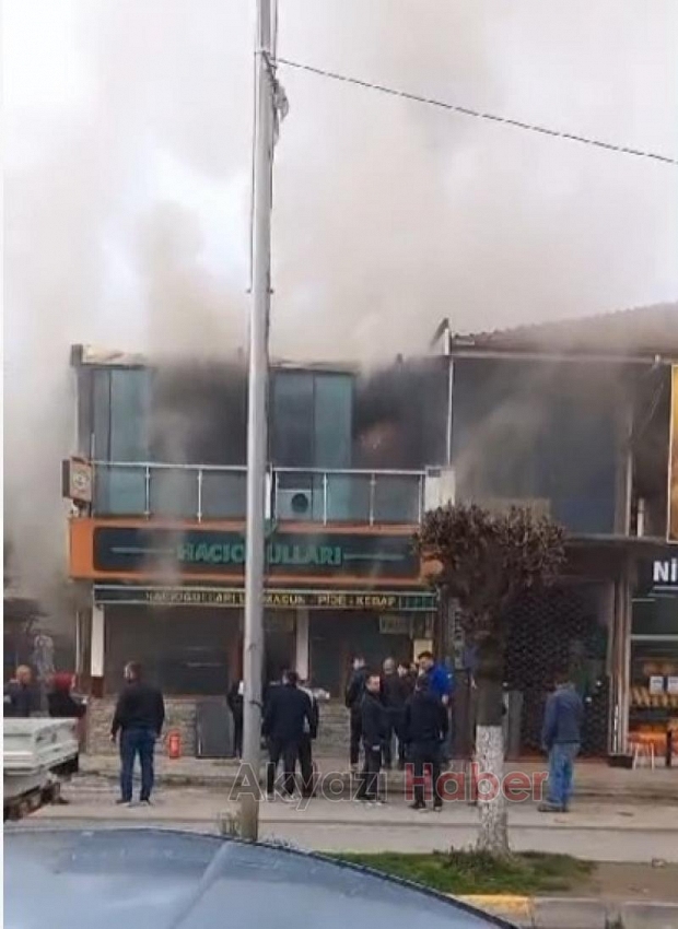 Hacıoğulları restoranda yangın bir ve ikinci katta hasar oluştu