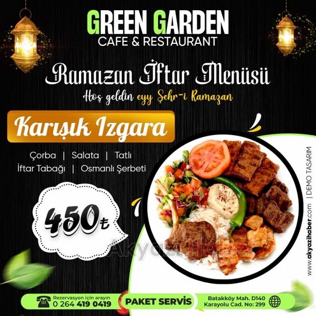 Green Garden Ramazanda da hizmetinizde!