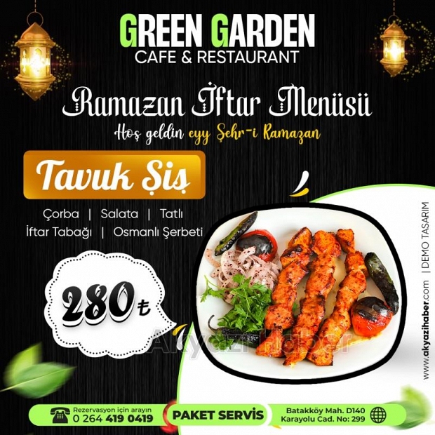 Green Garden Ramazanda da hizmetinizde!