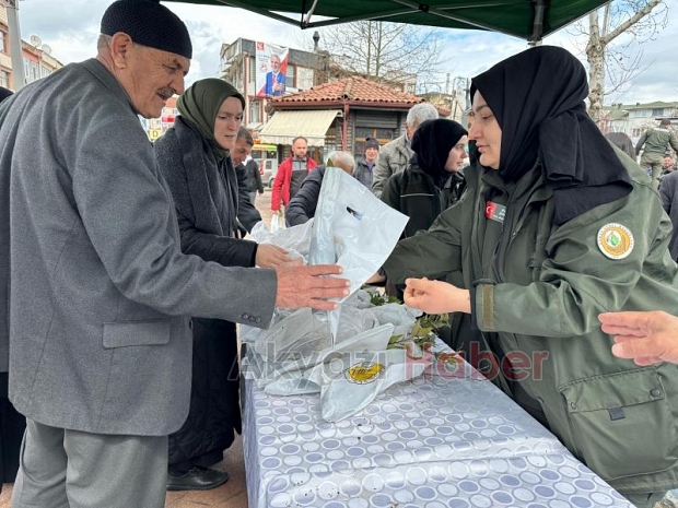 Akyazıda orman haftasında ücretsiz fidan dağıtıldı