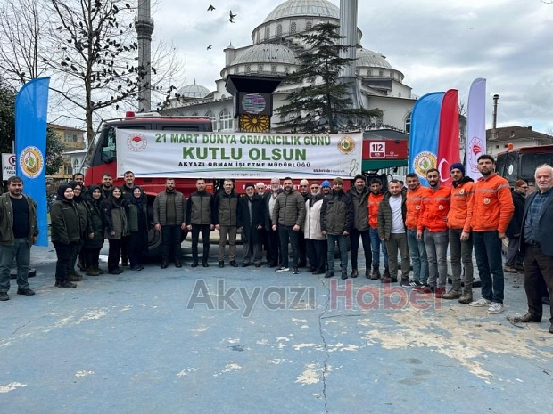 Akyazıda orman haftasında ücretsiz fidan dağıtıldı