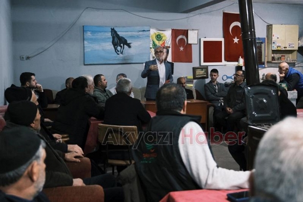 Hasan Akcan mahalle ziyaretleri yaptı, işçilerle buluştu