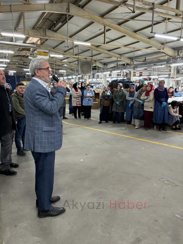 Hasan Akcan mahalle ziyaretleri yaptı, işçilerle buluştu