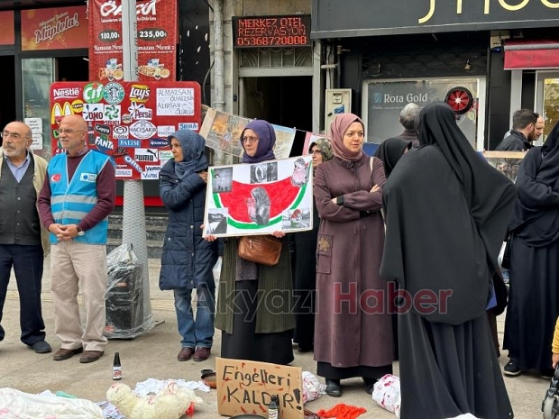 Gazze için Akyazıda sessiz eylem