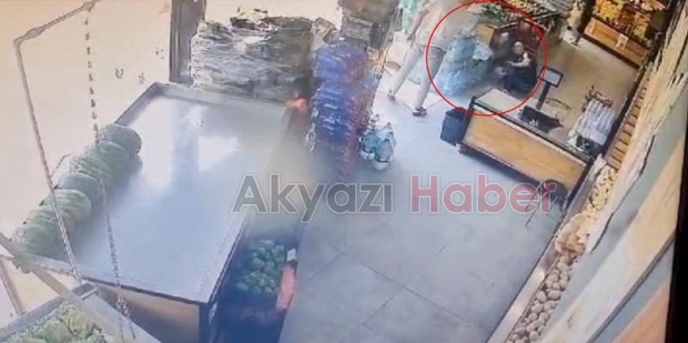 Markette dehşet anları kamerada