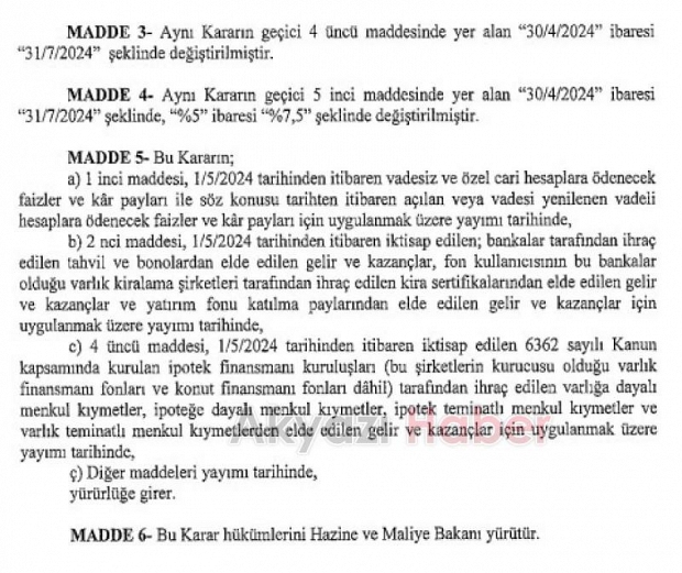 Türk Lirası mevduata uygulanan stopaj oranları değişti