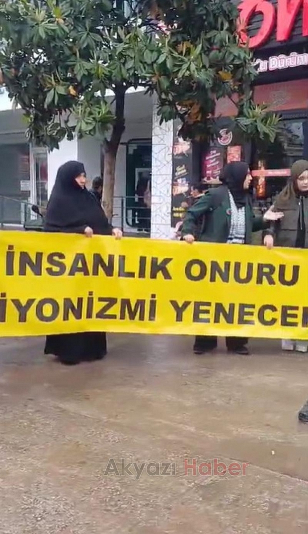 Gazze için Akyazıda sessiz eylem sürüyor 