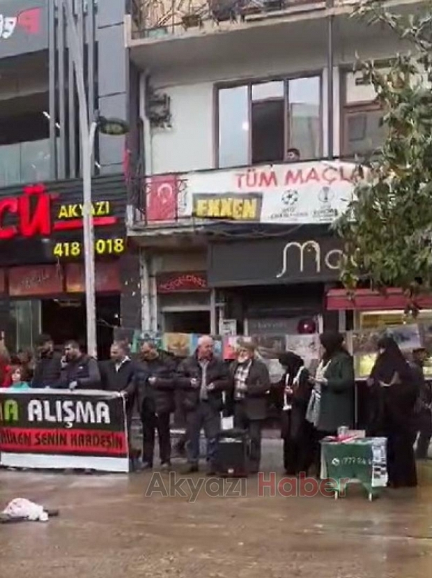 Gazze için Akyazıda sessiz eylem sürüyor 