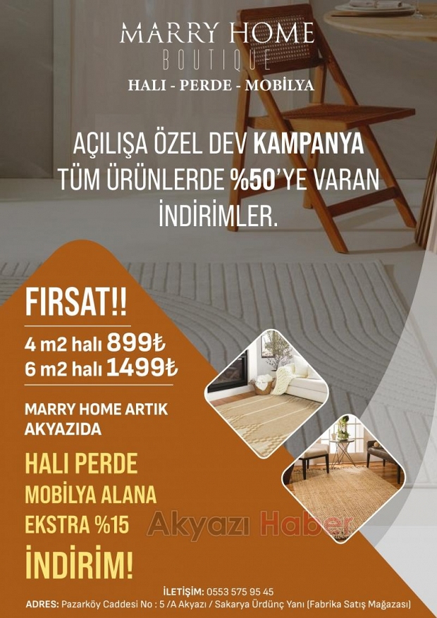 Marry Home Artık Akyazı’da!