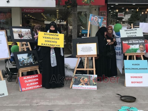 Gazze için Akyazıda sessiz eylem nöbeti sürüyor