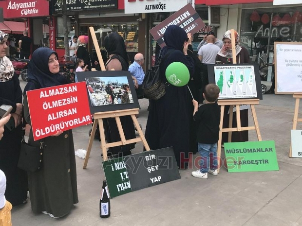 Gazze için Akyazıda sessiz eylem nöbeti sürüyor