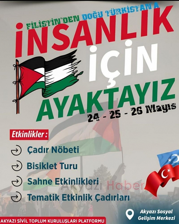 Akyazılı STK'lar Gazze için 3 günlük etkinlik düzenleyecek
