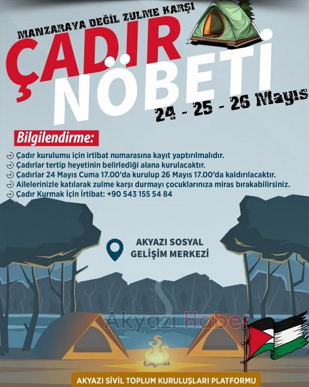 Akyazılı STKlardan Filistinden Doğu Türkistan'a İnsanlık İçin Ayaktayız eylemi