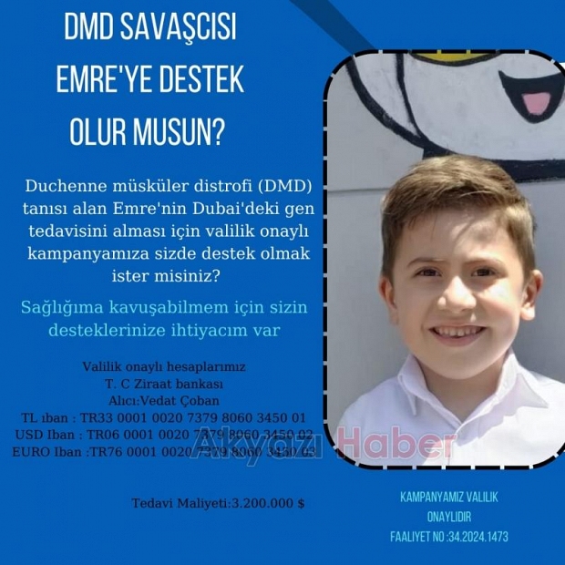 Yardım kampanyası başlatıldı küçük Emre'ye umut olalım
