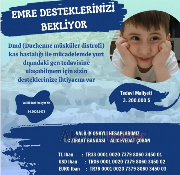 Yardım kampanyası başlatıldı küçük Emre'ye umut olalım