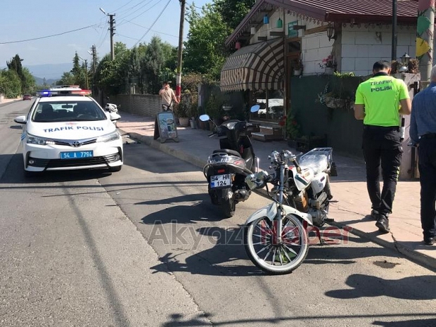 Ada Caddesi'nde motosiklet kazası 1 yaralı 
