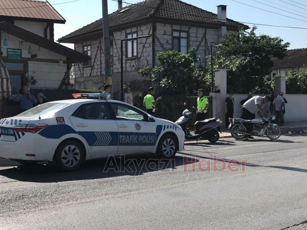 Ada Caddesi'nde motosiklet kazası 1 yaralı 