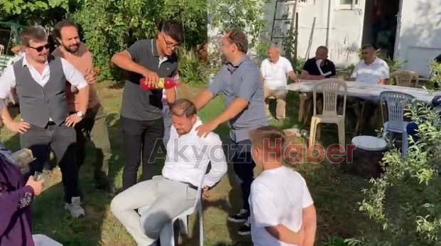 Damadı yumurtaya ve una buladılar