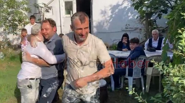 Damadı yumurtaya ve una buladılar