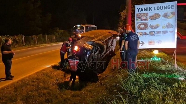VİP minibüs kanala devrildi