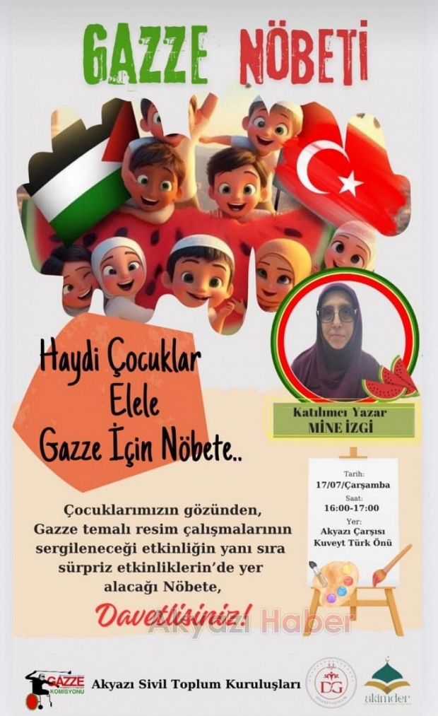 Akyazı'da Gazze nöbetine çocuklar davet edildi