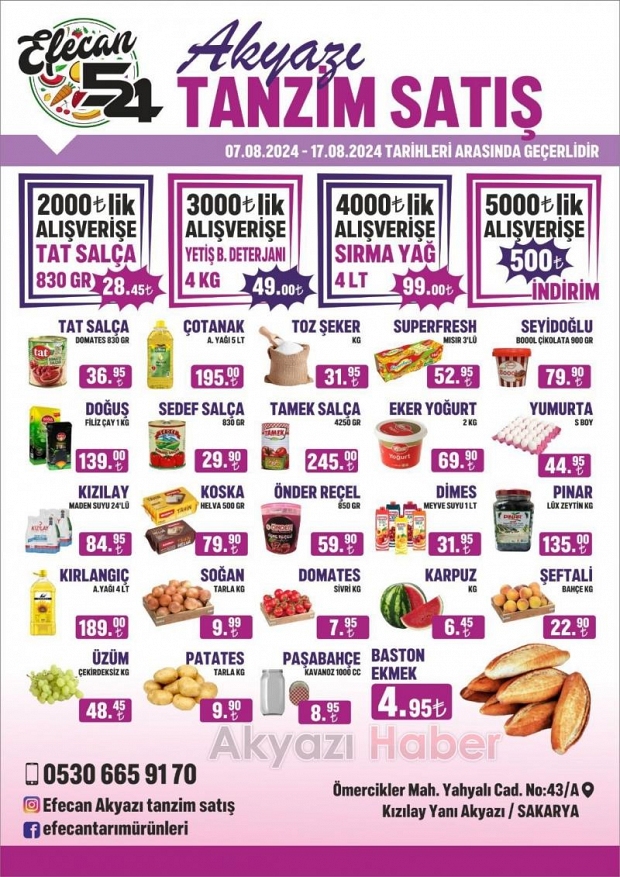 Efecan Tanzim Satış Market'te İndirim Fırtınası Başladı!