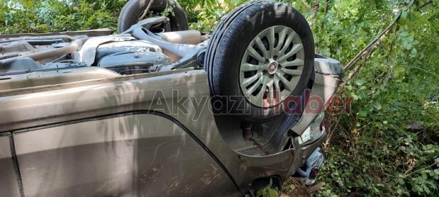 Şarampole takla atan araçta 6 kişi yaralandı