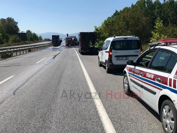 Yola dökülen asit ekipleri alarma geçirdi