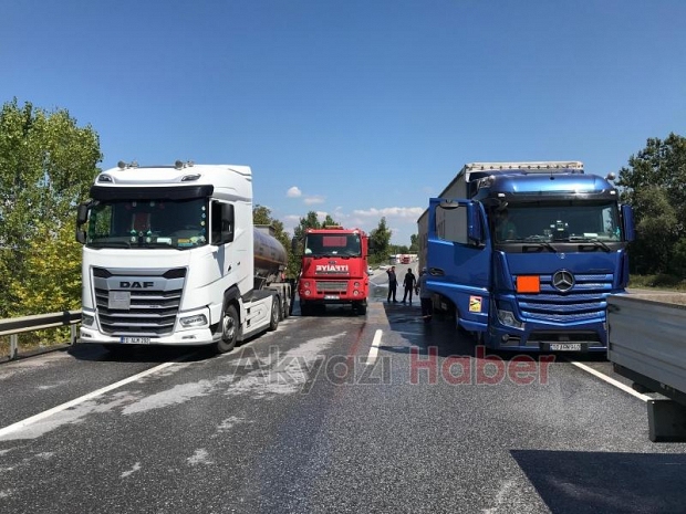 Yola dökülen asit ekipleri alarma geçirdi