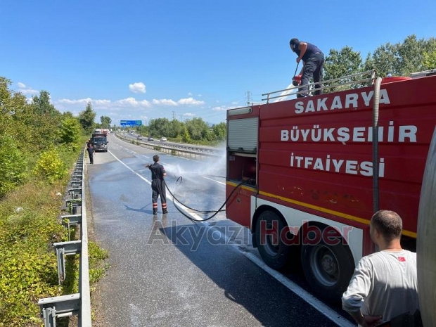 Yola dökülen asit ekipleri alarma geçirdi