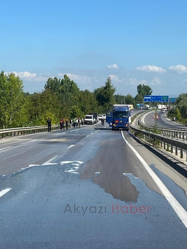 Yola dökülen asit ekipleri alarma geçirdi