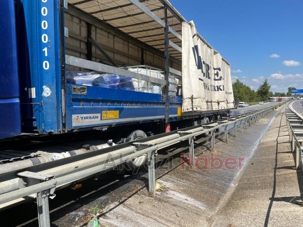 Yola dökülen asit ekipleri alarma geçirdi