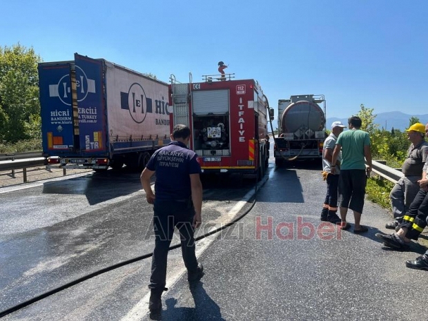 Yola dökülen asit ekipleri alarma geçirdi
